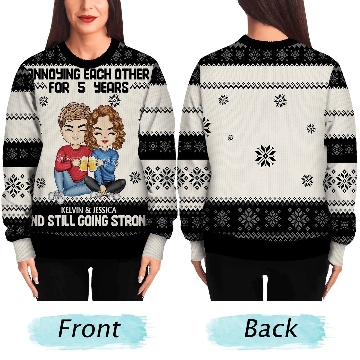 Annoying Each Other For Many Years - Anniversary, Christmas Gifts For Couples, Husband, Wife - Personalized Unisex Ugly Sweater