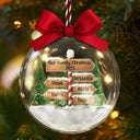 Family, Christmas, Happy - North Pole Family Name - Personalized 3D Acrylic Ball Ornament