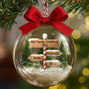 Family, Christmas, Happy - North Pole Family Name - Personalized 3D Acrylic Ball Ornament