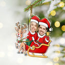 Funny,Christmas,Gift For Couples,Gift For Wife,Gift For Husband,Gift For Boyfriend,Gift For Girlfriend - Custom Photo Christmas Characters Couple - Personalized Custom Shaped Acrylic Ornament