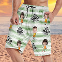 Custom Photo Best Dad Grandpa Ever - Personalized Unisex Beach Shorts