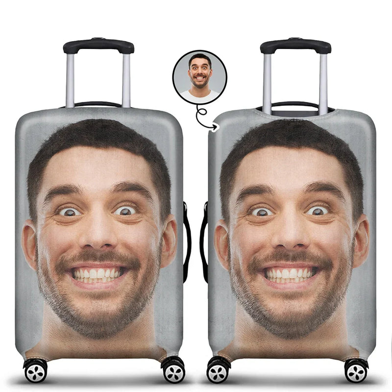 Continue Shopping,Custom Photo,Travel,Family,Gift For Bestie,Gift For Couples,Gift For Husband,Gift For Wife,Gift For Boyfriend,Gift For Girlfriend,Pet Lovers,Dog Lovers,Cat Lovers,Funny - Custom Photo Friends Family Couple Travel Lover - Personalized Luggage Cover
