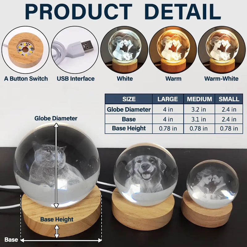 Family - Crossword Loving Family Siblings Besties - Personalized Crystal Globe Lamp
