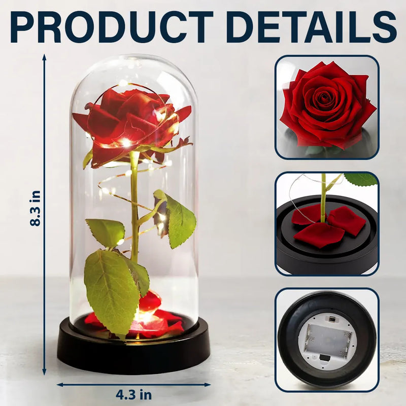 Gift For Couples,Love - Together And Forever Yours - Personalized Everlasting Rose Dome Lamp