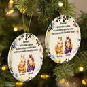 Gift For Bestie,Funny,Christmas - Raise A Glass To Surviving - Personalized Circle Ceramic Ornament