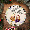 Gift For Bestie,Funny,Christmas - Raise A Glass To Surviving - Personalized Circle Ceramic Ornament