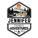 Camping,Campsite,Happy,Family - Retro Family Adventure - Personalized Decor Decal