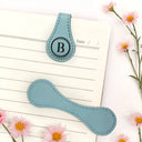 Reading,Gift For Yourself,Gift For Women,Happy - Simple Monogram Book Keepsake - Personalized Circle Leather Magnetic Bookmark