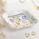 Gift For Sisters, Gift For Bestie, Gift For Women, Happy - Sisters Are Like Butterflies Watercolor - Personalized Lace Square Jewelry Dish