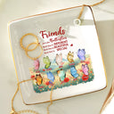 Gift For Sisters,Gift For Women,Happy,Top Market,Gift For Bestie - Sisters Besties Are Like Butterflies Watercolor - Personalized Ring Dish