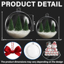 Christmas,Family,Love,Gift For Grandparents,Parents - Snowman Family Grandma Grandpa Kids - Personalized 3D Acrylic Ball Ornament