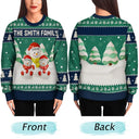 Gift For Grandparents,Happy,Christmas - Snowman Grandparents Ceramic Effect - Personalized Unisex Ugly Sweater