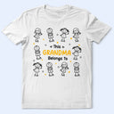 Stick Figures This Grandpa Grandma Belongs To Kids Pet - Personalized T Shirt