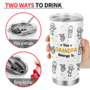 Gift For Father, Gift For Mother, Gift For Grandma, Gift For Grandpa, Happy - Stick Figures This Grandpa Grandma Belongs To Kids Pet - Personalized Tumbler
