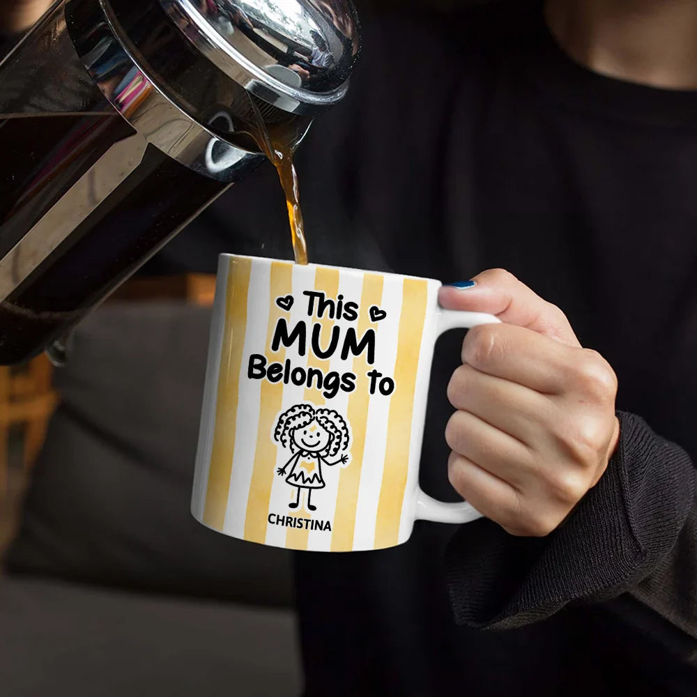 Gift For Women,Gift For Men,Gift For Grandpa,Gift For Grandma,Funny - Striped This Belongs To - Personalized White Edge-to-Edge Mug