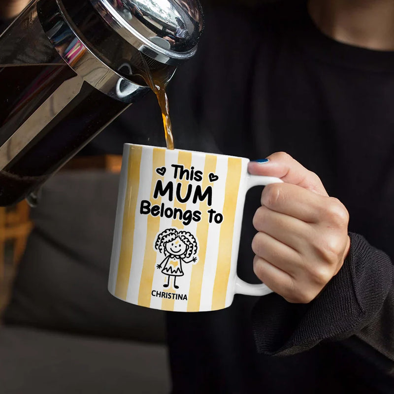 Gift For Women,Gift For Men,Gift For Grandpa,Gift For Grandma,Funny - Striped This Belongs To - Personalized White Edge-to-Edge Mug