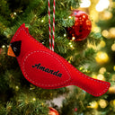 Family,Memorial,Love,Christmas - Memorial Cardinal A Gentle Reminder That We Are Never Far Apart - Personalized Wool Felt Ornament
