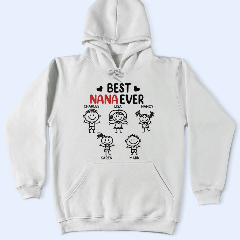 Gift For Grandpa,Gift For Grandparents,Gift For Father,Happy - Best Dad Grandpa Ever Kid Stick Figures - Personalized T Shirt