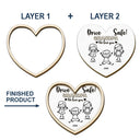 Stick Figure,Gift For Father,Gift For Grandpa,Gift For Mother,Gift For Grandma,Happy - Drive Safe Daddy Kid Stick Figures Heart Shaped - Personalized Custom Shaped Car Visor Clip