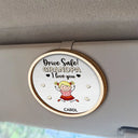 Stick Figure,Gift For Father,Gift For Grandpa,Gift For Mother,Gift For Grandma,Happy - Drive Safe Daddy Colorful Stick Figures - Personalized Custom Shaped Car Visor Clip