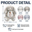Memorial,Family,Gift For Grandparents,Parents - Custom Photo Memorial Sent With A Kiss From My Great Grandma In Heaven - Personalized Soft Toy Bunny