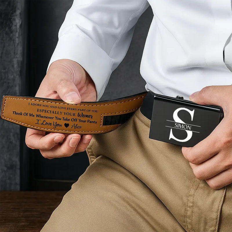 Gift For Couples,Gift For Husband,Gift For Boyfriend,Anniversary,Love - I Love You For Who You Are Gift For Husband Boy Friend - Personalized Leather Belt With Engraved Buckle