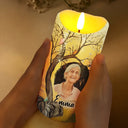 Memorial,Gift For Women,Gift For Men,Family,Sad,Top Market,Custom Photo - Custom Photo Calendar Memorial The Moment Your Heart Stopped - Personalized Flameless LED Candle