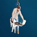 Photo Hobby Ornament,Gift For Yourself,Farm,Custom Photo,Gift For Women,Gift For Men,Christmas,Happy - Custom Photo Christmas Cow Farmer Decorations - Personalized Acrylic Photo Ornament