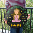 Please Be Mindful Of The Energy You Bring Into This Space - Birthday, Loving Gift For Yourself, Women, Yoga Lovers - Personalized Wood Circle Sign