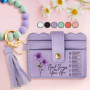 Gift For Yourself,Gift For Women,Happy,Gift For Bestie - God Says I Am Name Letter In Bible - Personalized Keychain Wristlet Leather Wallet