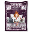 Gift For Women,Gift For Men,Pet Lovers,Pet Mom,Pet Dad,Cat Lovers,Cat Mom,Cat Dad,Happy - Quilt Pattern My Cat Cuddling Blanket - Personalized Fleece Blanket, Sherpa Blanket