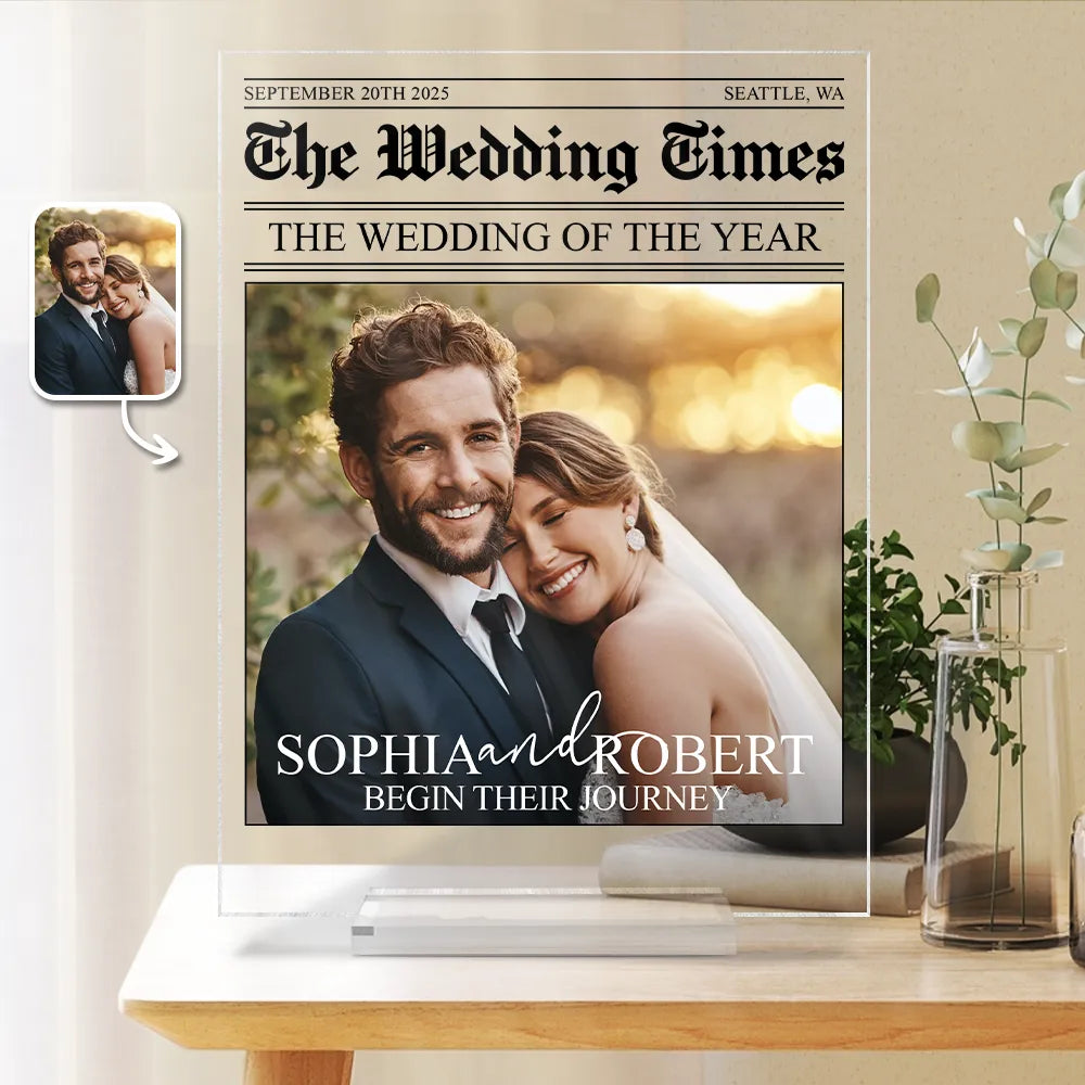 Gift For Couples,Wedding,Love,Gift For Women,Gift For Men,Gift For Wife,Gift For Husband,LGBT - Custom Photo The Wedding Of The Year Newlywed Couples - Personalized Vertical Rectangle Acrylic Plaque