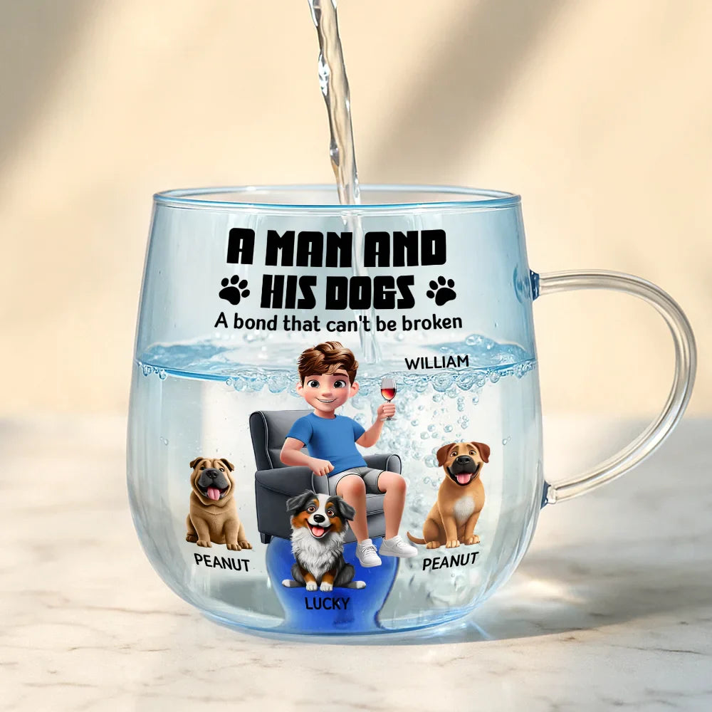 Cat Lovers,Cat Mom,Cat Dad,Happy - The Catmother A Girl And Her Cat 3D Effect - Personalized Gradient Glass Mug