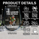 Retirement, Gift For Wife, Gift For Husband, Gift For Yourself, Gift For Women, Gift For Men, Gift For Grandpa, Gift For Father, Gift For Mother, Gift For Grandma, Funny - The Legend Has Retired Not My Problem Anymore Cartoon - Personalized Stemless Wine Glass