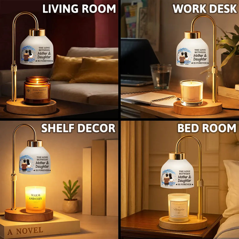 Mom - Daughters (Adult), Gift For Mother, Love - The Love Between Mother & Daughters Is Forever - Personalized Candle Warmer Lamp