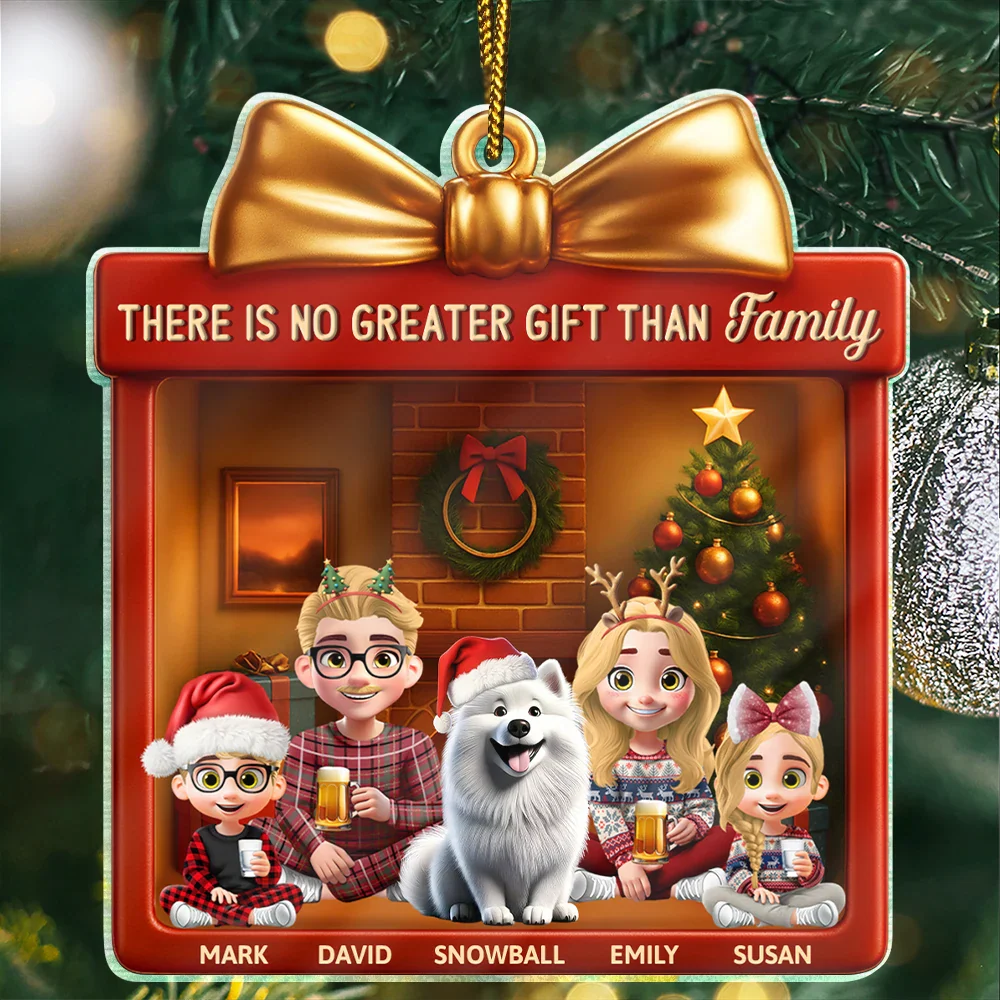 There Is No Greater Gift Than Family 3D Effect - Personalized Custom Shaped Acrylic Ornament