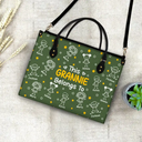 Gift For Grandma,Gift For Mother,Happy,Gift For Women,Stick Figure - This Grandma Mom Belongs To Kids Pet - Personalized Leather Bag