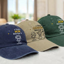 Gift For Grandparents,Gift For Grandpa,Gift For Grandma,Gift For Mother,Gift For Father,Happy,Christmas - This Grandpa Dad Belongs To Kids Pet - Personalized Vintage Washed Denim Cap
