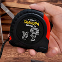 Gift For Grandpa, Gift For Father, Happy, Gift For Men, Stick Figure - This Grandpa Daddy Belongs To Kids Pet - Personalized Tape Measure