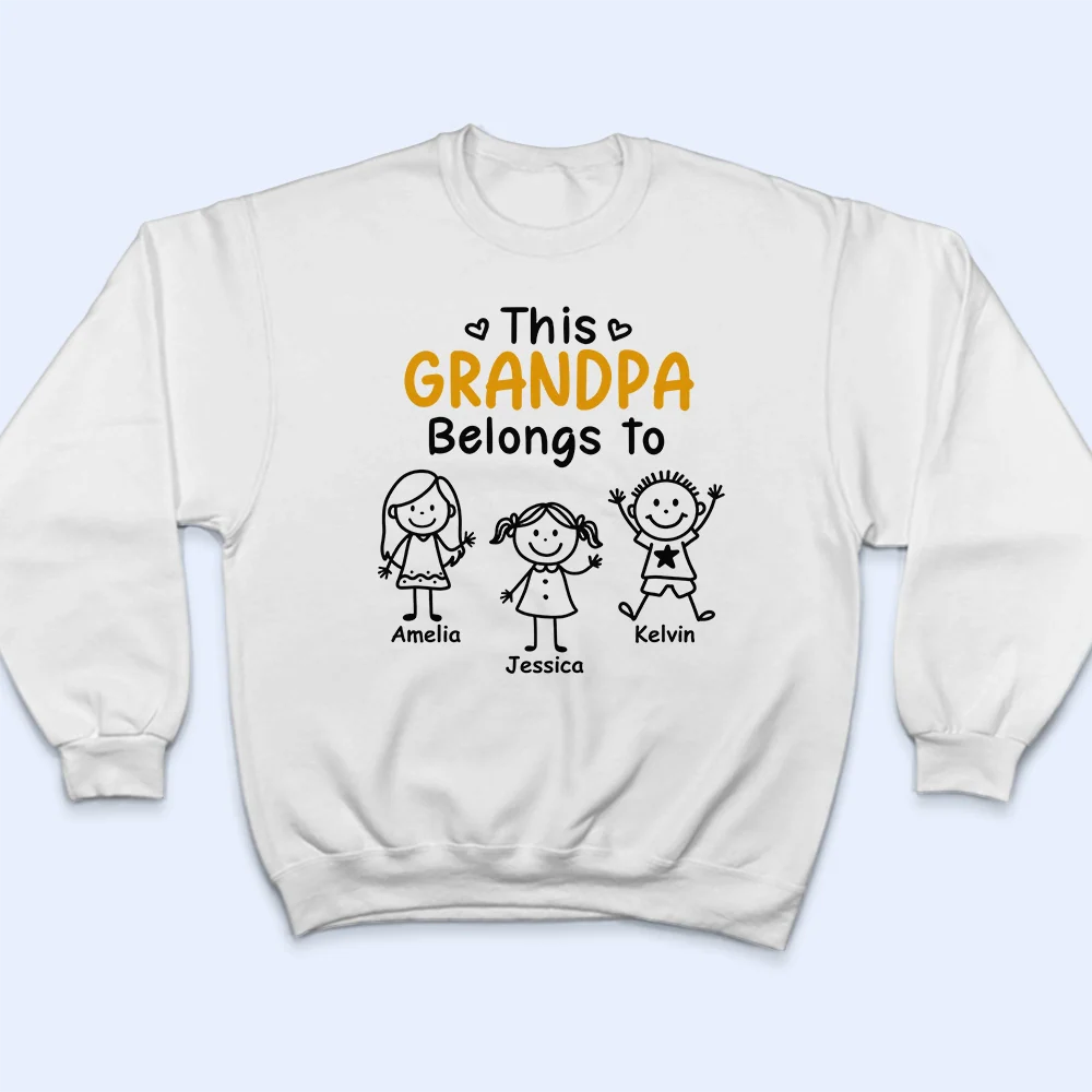Gift For Grandparents,Gift For Grandpa,Gift For Grandma,Gift For Mother,Gift For Father,Happy,Christmas,Stick Figure - This Grandpa Grandma Belongs To Kids Pet - Personalized Loungewear Set