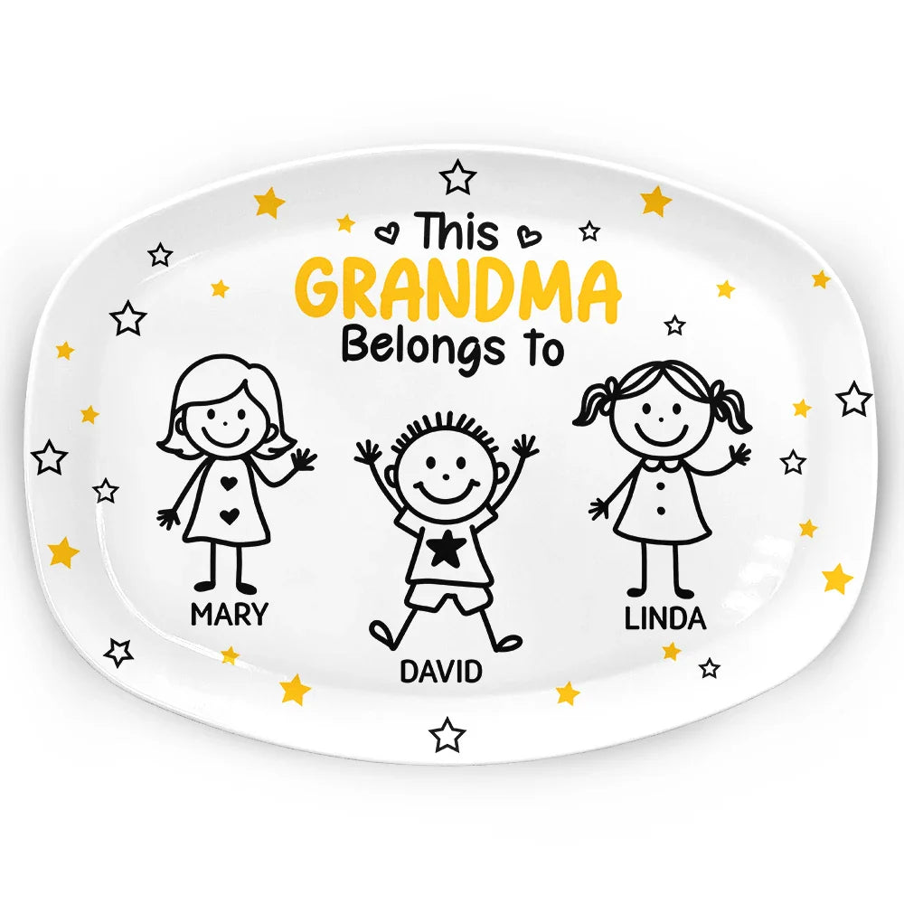 This Grandpa Grandma Belongs To Kids Pet - Personalized Plate