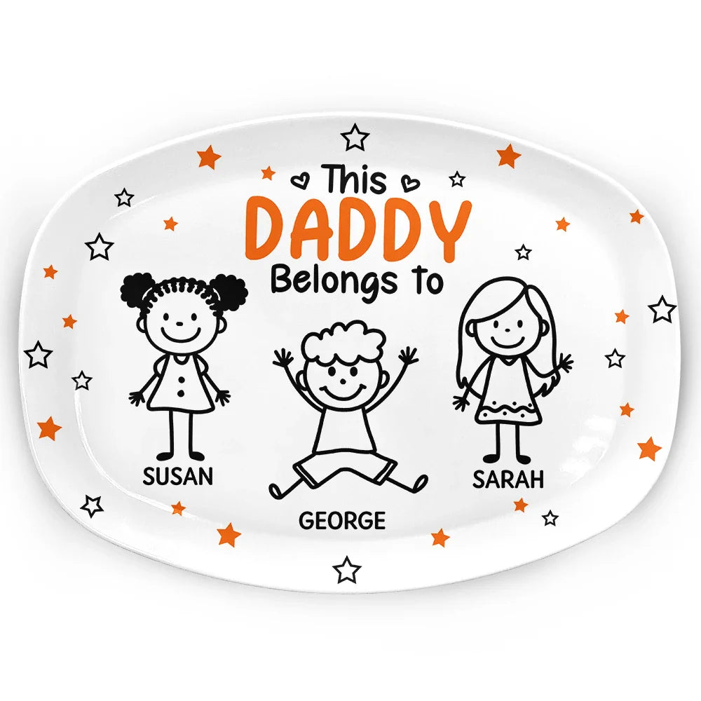 Gift For Grandpa,Gift For Grandma,Gift For Grandparents,Gift For Mother,Gift For Father,Christmas,Happy - This Grandpa Grandma Belongs To Kids Pet - Personalized Plate