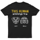 Pet Lovers, Pet Mom, Pet Dad, Dog Lovers, Dog Mom, Dog Dad, Happy - This Human Belongs To Cute Dogs - Personalized T Shirt