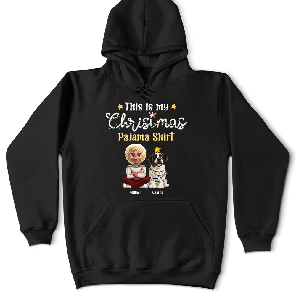 Pet Lovers,Pet Mom,Pet Dad,Dog Lovers,Dog Mom,Dog Dad,Happy,Christmas - This Is My Christmas Pajama Shirt - Personalized T Shirt