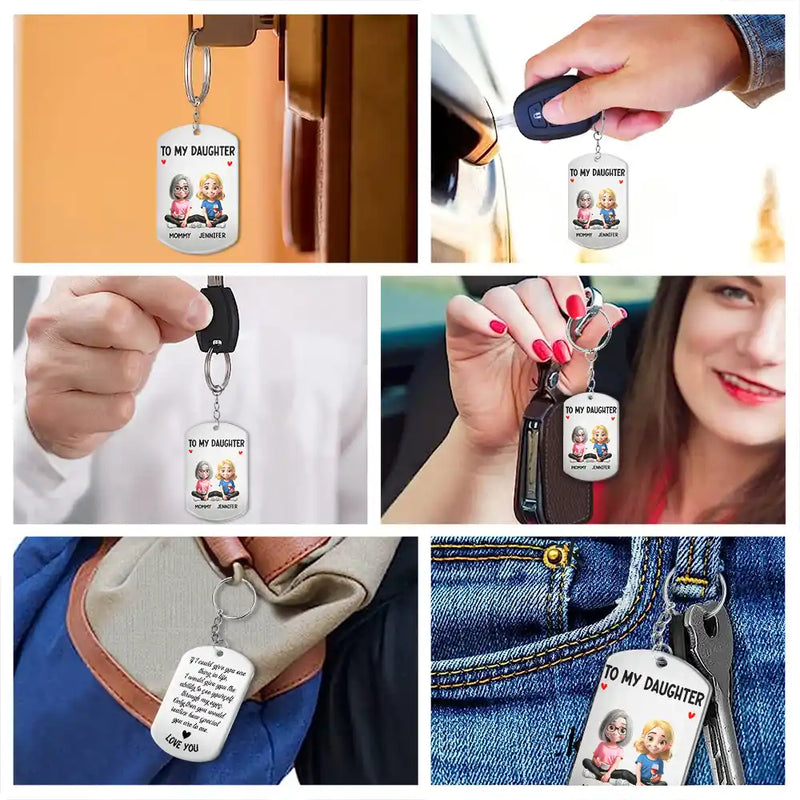 Mom,Daughters (Adult),Gift For Daughter,Happy - To My Daughter Mom & Daughter Keepsake - Personalized Aluminum Keychain