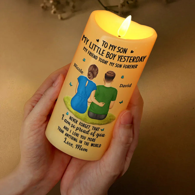 Gift For Mother,Gift For Daughter,Mom - Daughters (Adult),Happy - To My Daughter My Little Girl - Personalized Flameless LED Candle