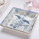 Gift For Yourself,Gift For Women,Gift For Grandma,Love - Toile De Jouy Sea Turtle World Full Of Grandmas - Personalized Ring Dish