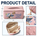 Gift For Yourself,Gift For Women,Cruising,Happy - Travel All My Cruise Crap - Personalized Leather Makeup Bag