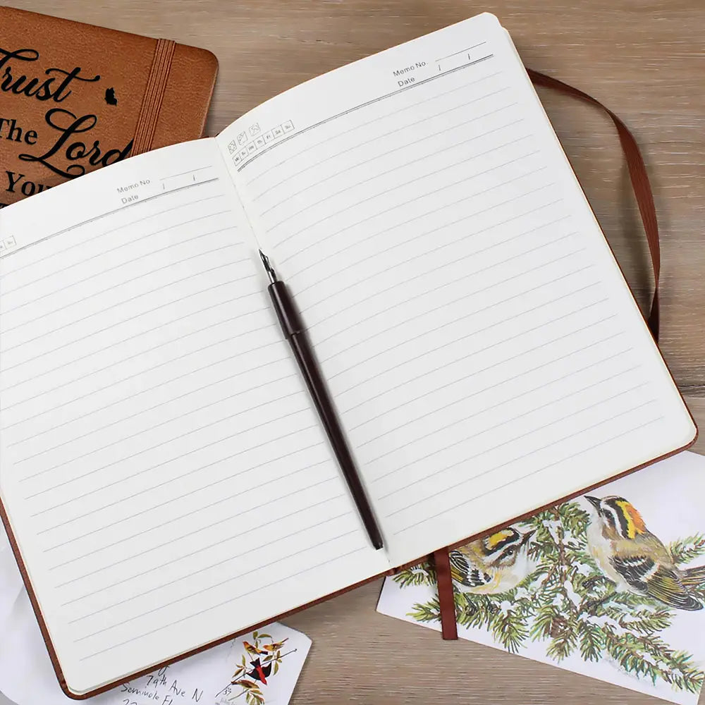 Christmas,Gift For Yourself,Christian - Trust In The Lord With All Your Heart - Personalized Leather Journal