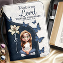Christian,Gift For Yourself - Trust In The Lord With Birth Month Flower - Personalized Bible Cover